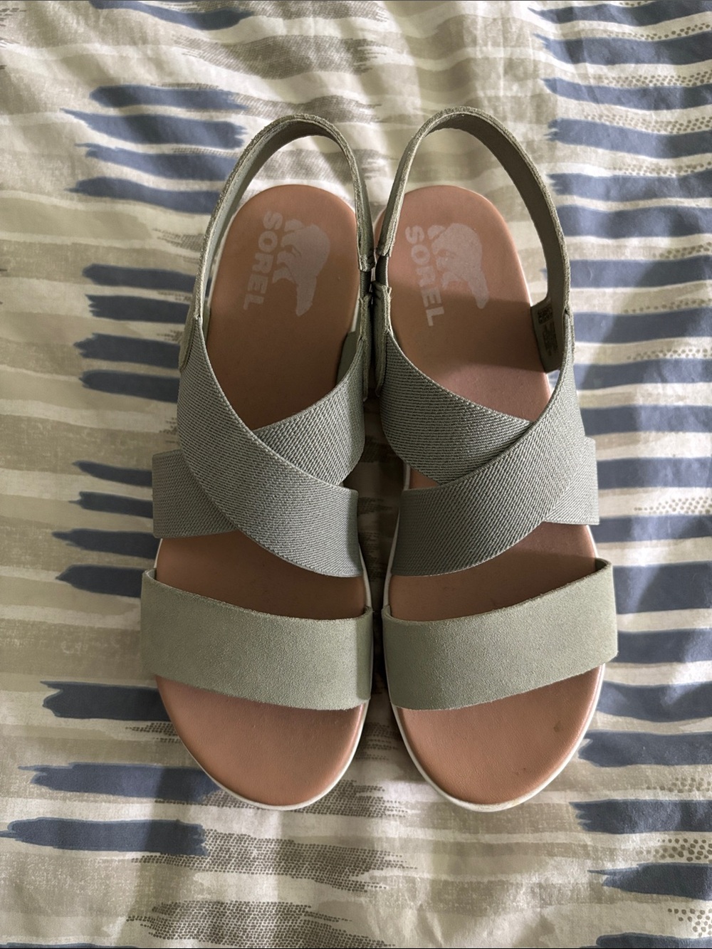 Sorel Women's Light Gray Crisscross Slingback Sandals